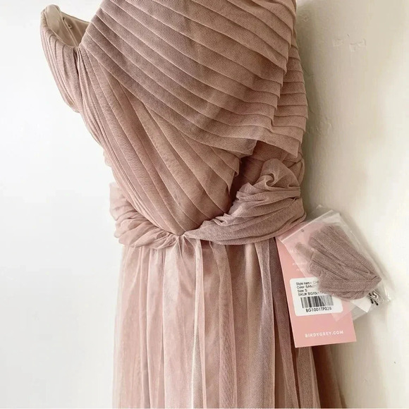 Birdy Grey Christina Convertible Bridesmaid Dress in Tulle Sandy Taupe S NWT - Picture 9 of 14